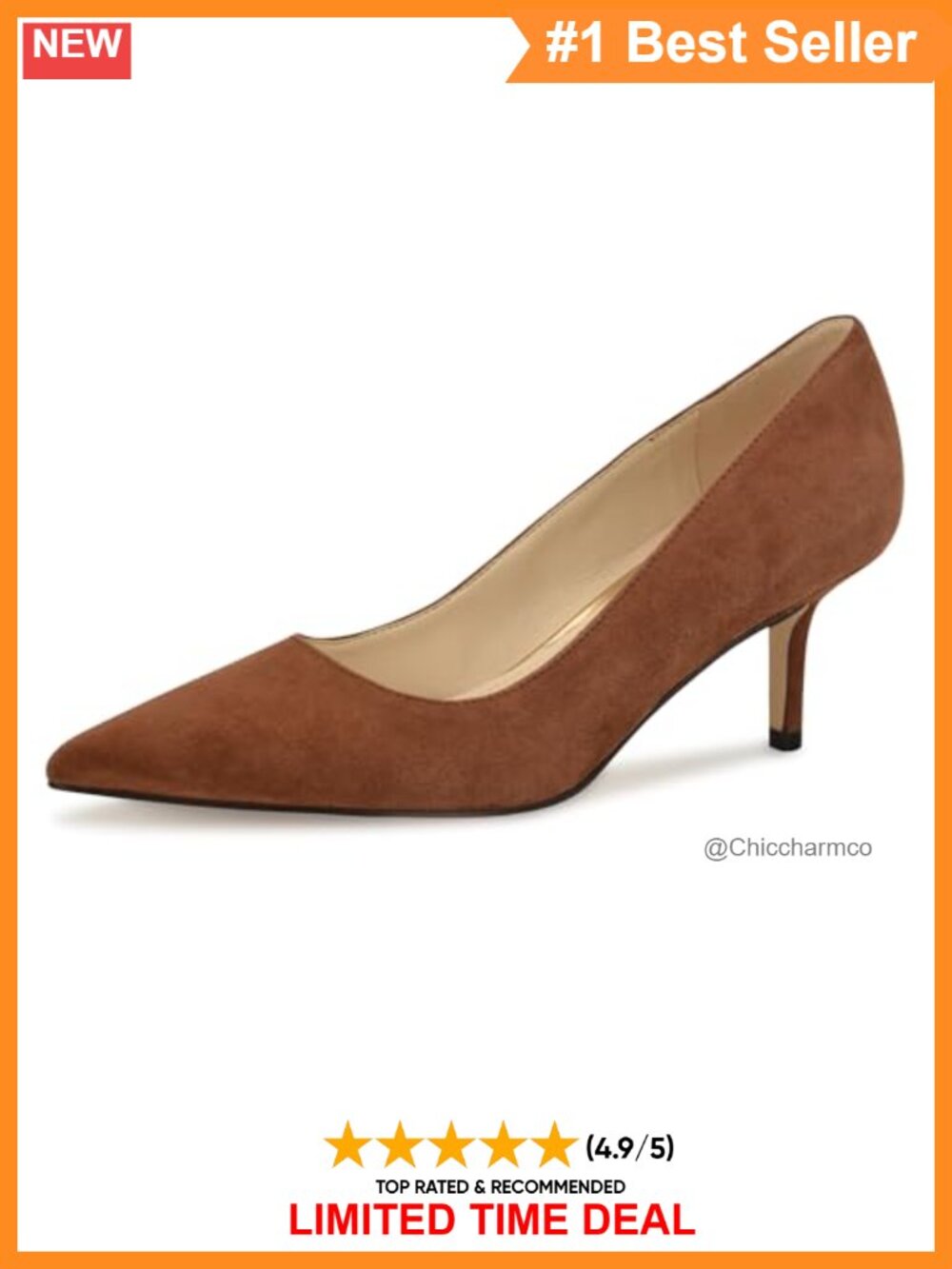 Nine West Arlene Suede Kitten Heel Pointed Toe Pump